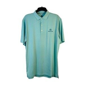 Johnnie-O Featherweight Golf Polo Mens Large Blue Stretch Mimosa Hills CC Logo